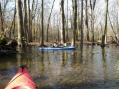 Better photo of Kenneth paddling through bayou in floodplain [Click here to view full size picture]